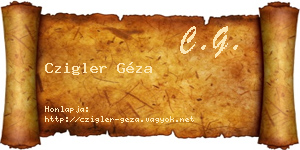 Czigler Géza névjegykártya