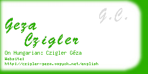 geza czigler business card